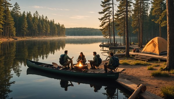 Emmener vos amis en camping pour une randonnée pédestre du côté de Biscarrosse